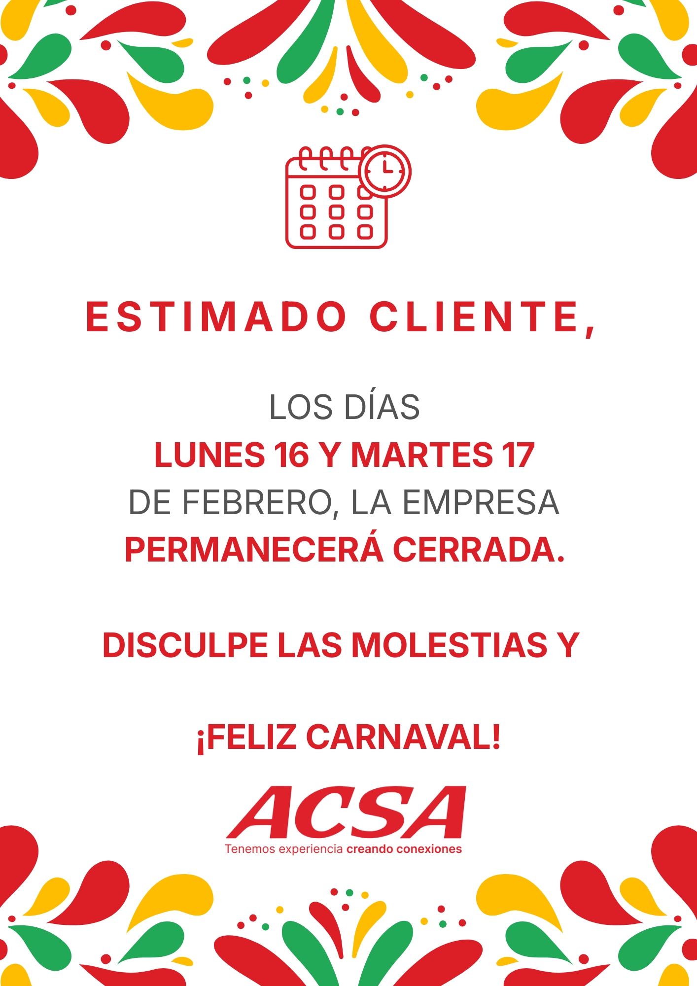 Horarios Dias Festivos