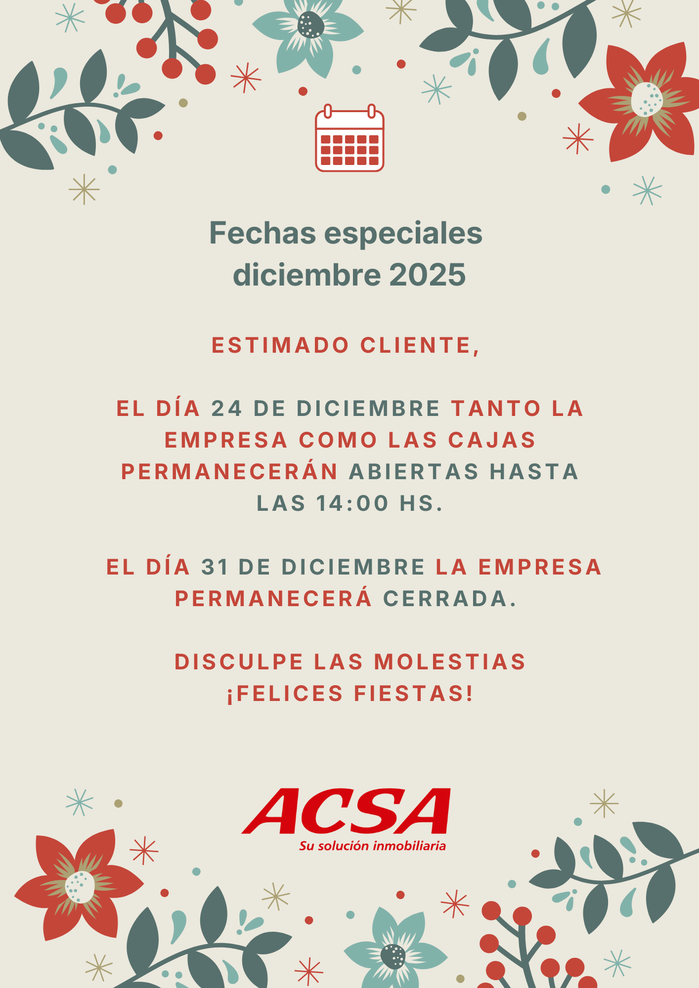 Horarios Dias Festivos